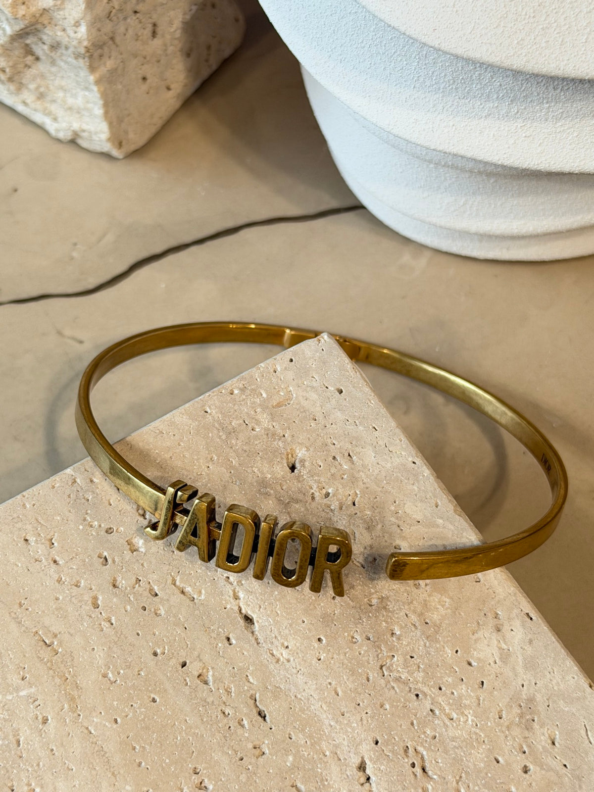 Dior J'Adior Antique Gold Finish Bangle Bracelet