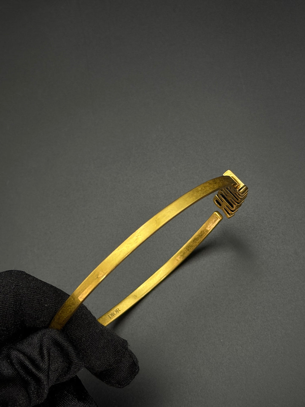 Dior J'Adior Antique Gold Finish Bangle Bracelet
