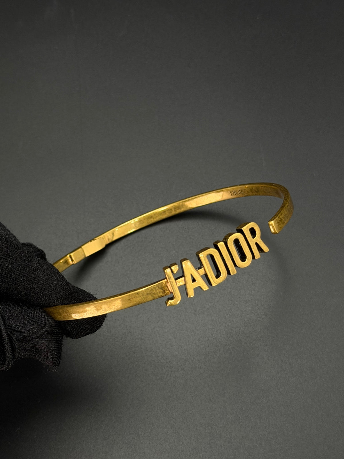 Dior J'Adior Antique Gold Finish Bangle Bracelet