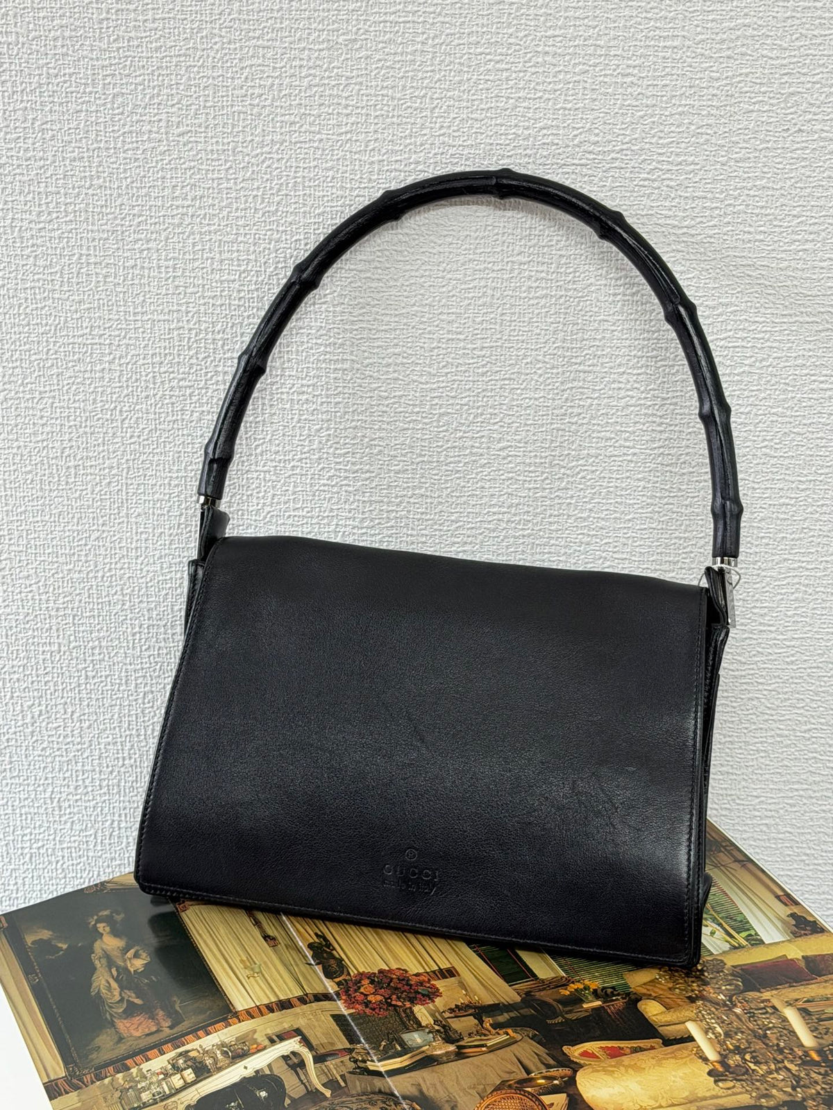 GUCCI Bamboo-handle Genuine Handbag