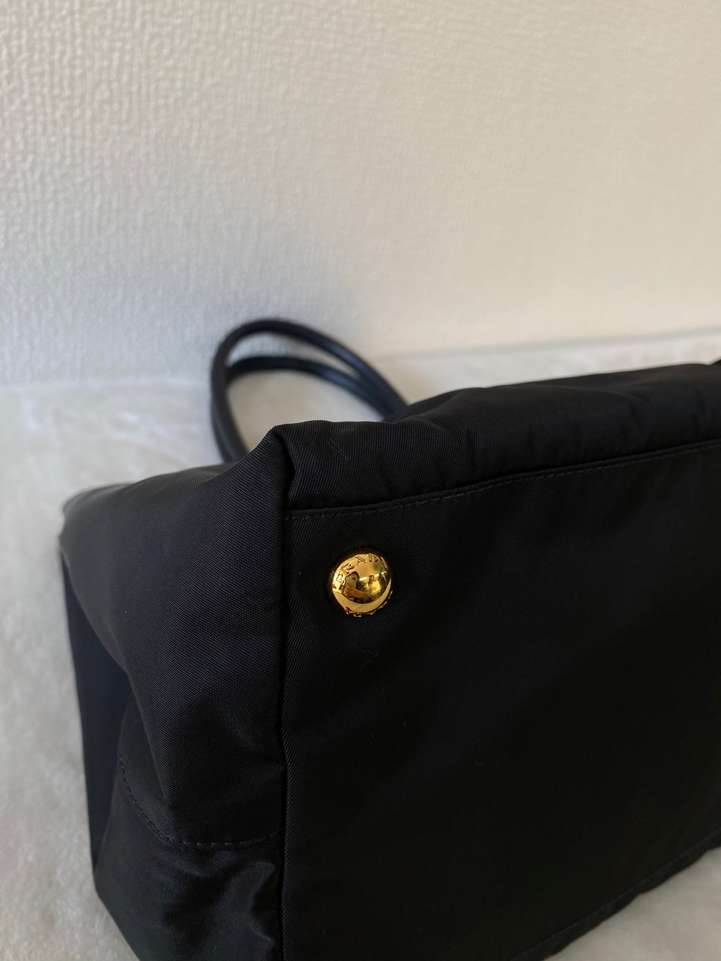Prada Pocono Tessuto Nylon Ribbon Handbag Black