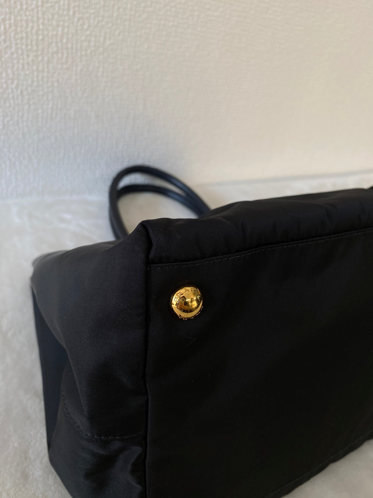 Prada Pocono Tessuto Nylon Ribbon Handbag Black