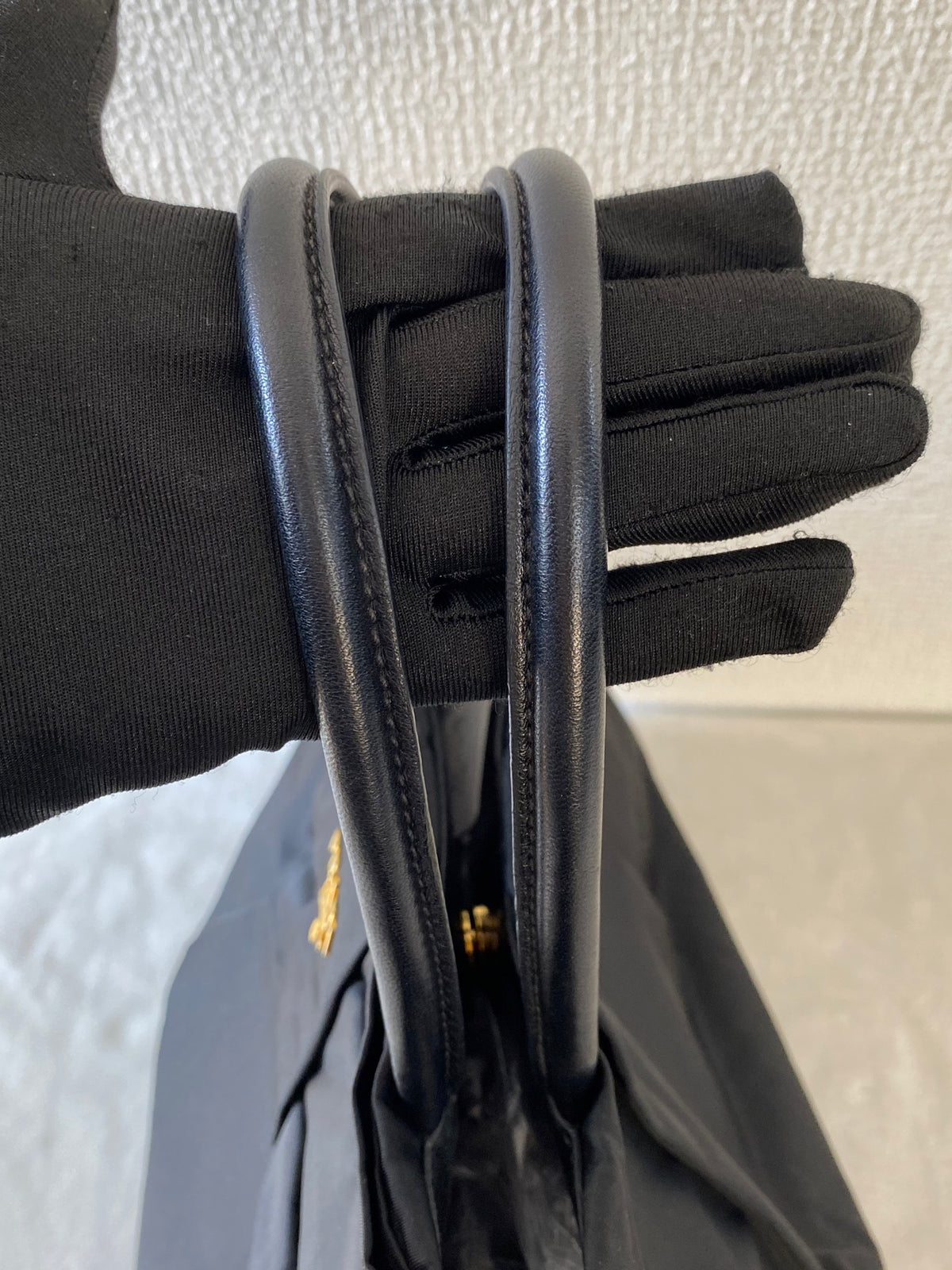 Prada Pocono Tessuto Nylon Ribbon Handbag Black