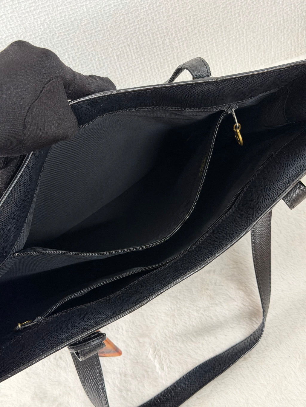 Chanel Caviar Skin Logo Charm ToteBag
