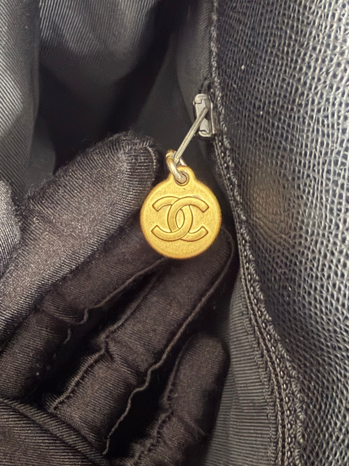 Chanel Caviar Skin Logo Charm ToteBag