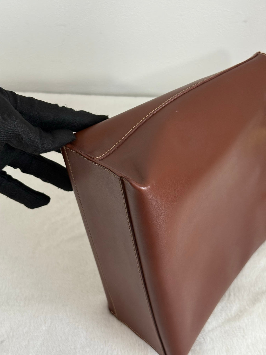 Burberry brown leather tote handbag