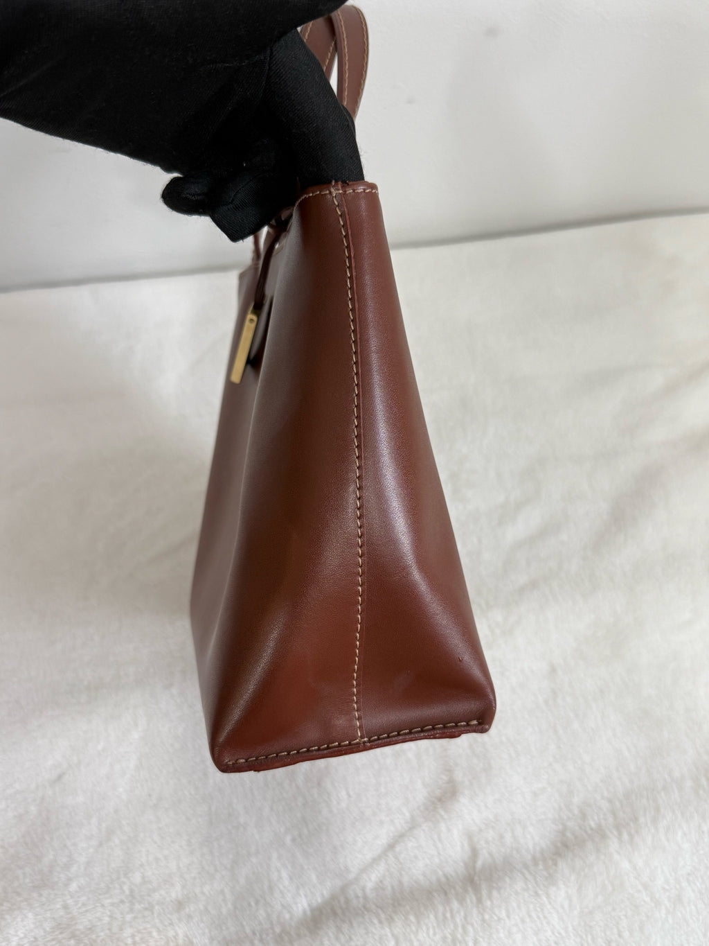 Burberry brown leather tote handbag