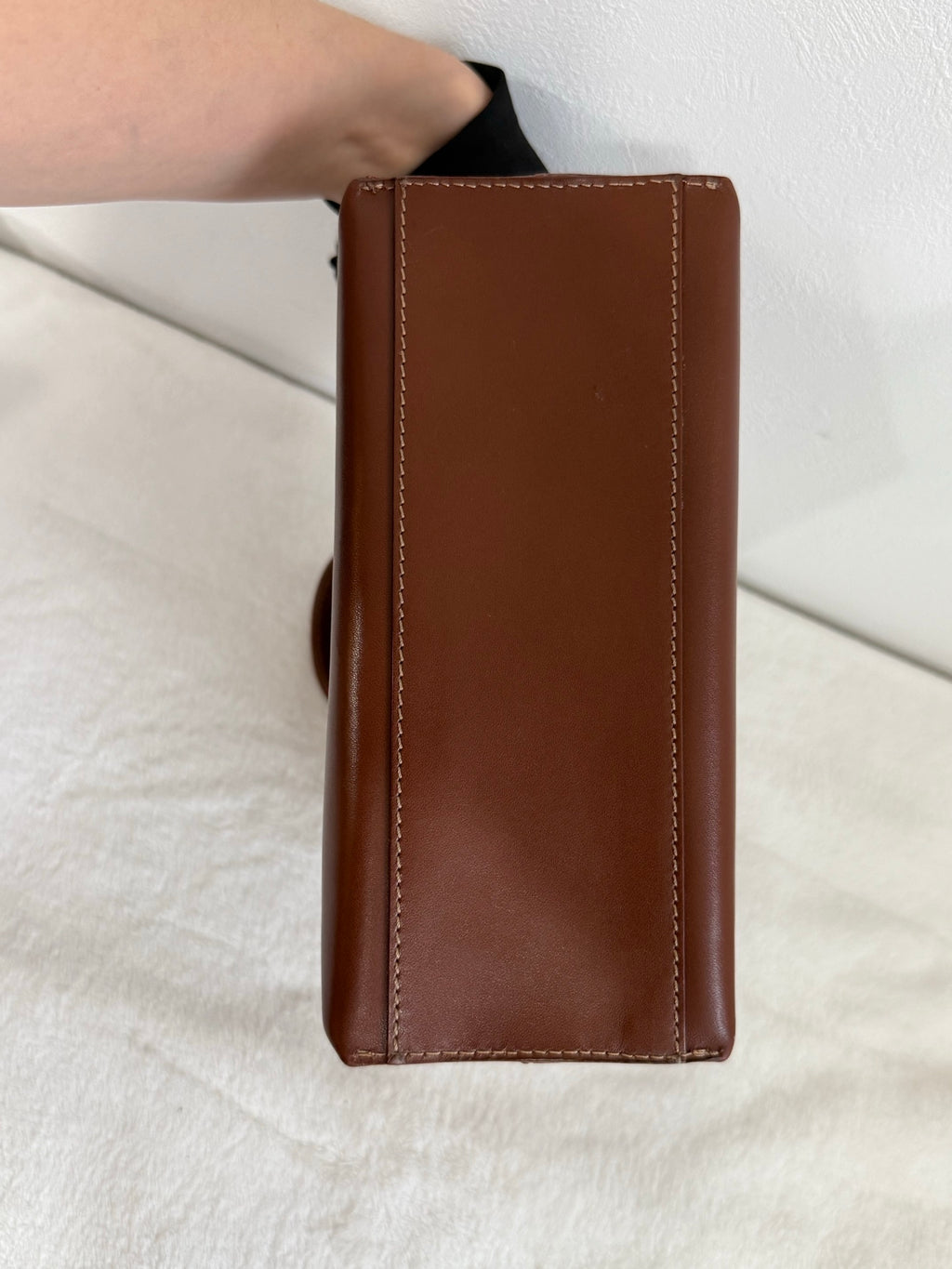 Burberry brown leather tote handbag
