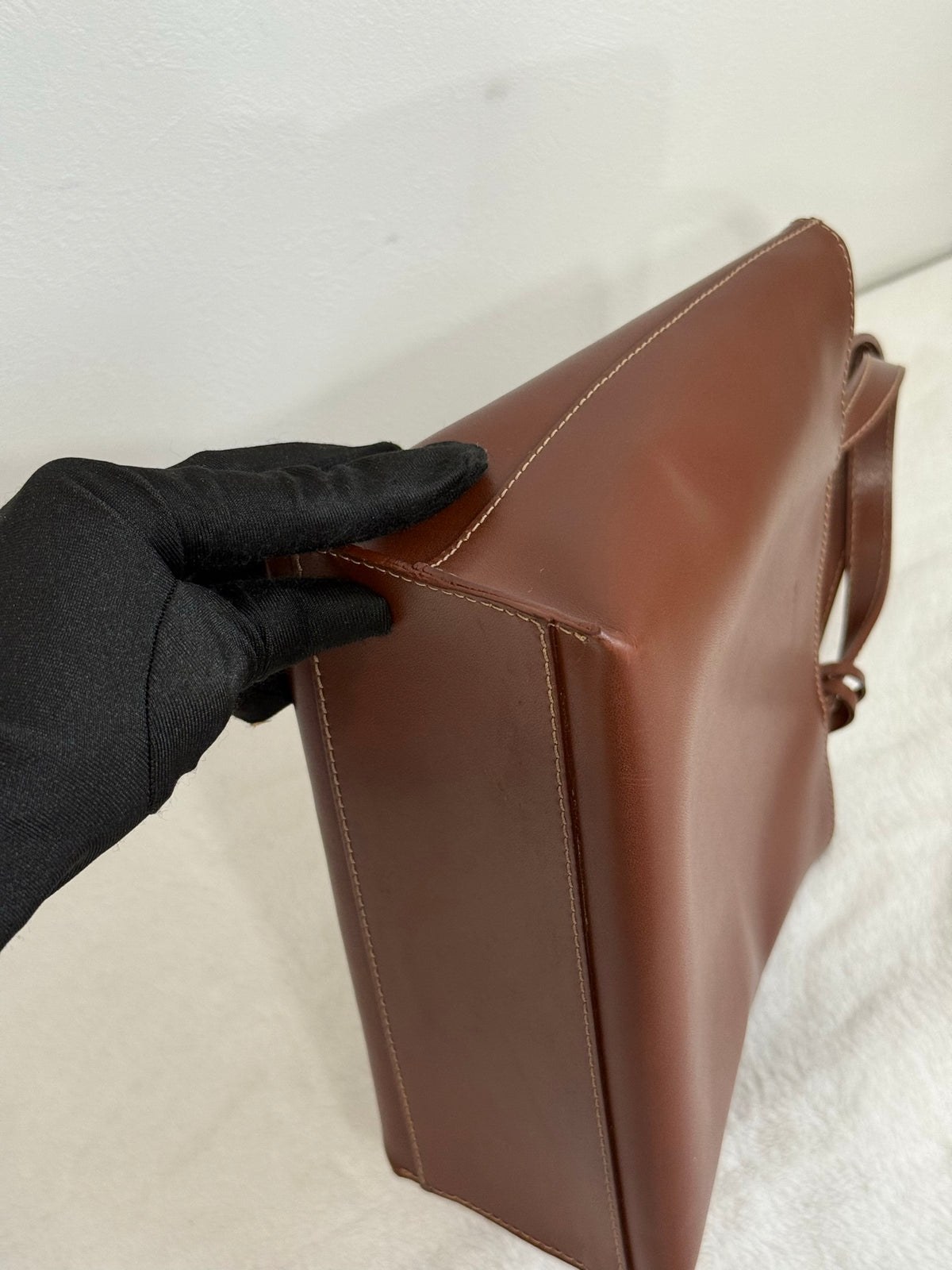 Burberry brown leather tote handbag