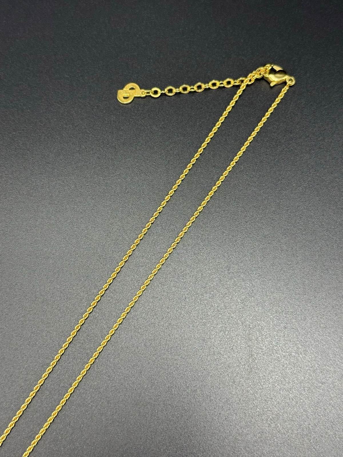 Christian Dior Logo Oval Enamel Rope Frame Pendant Necklace