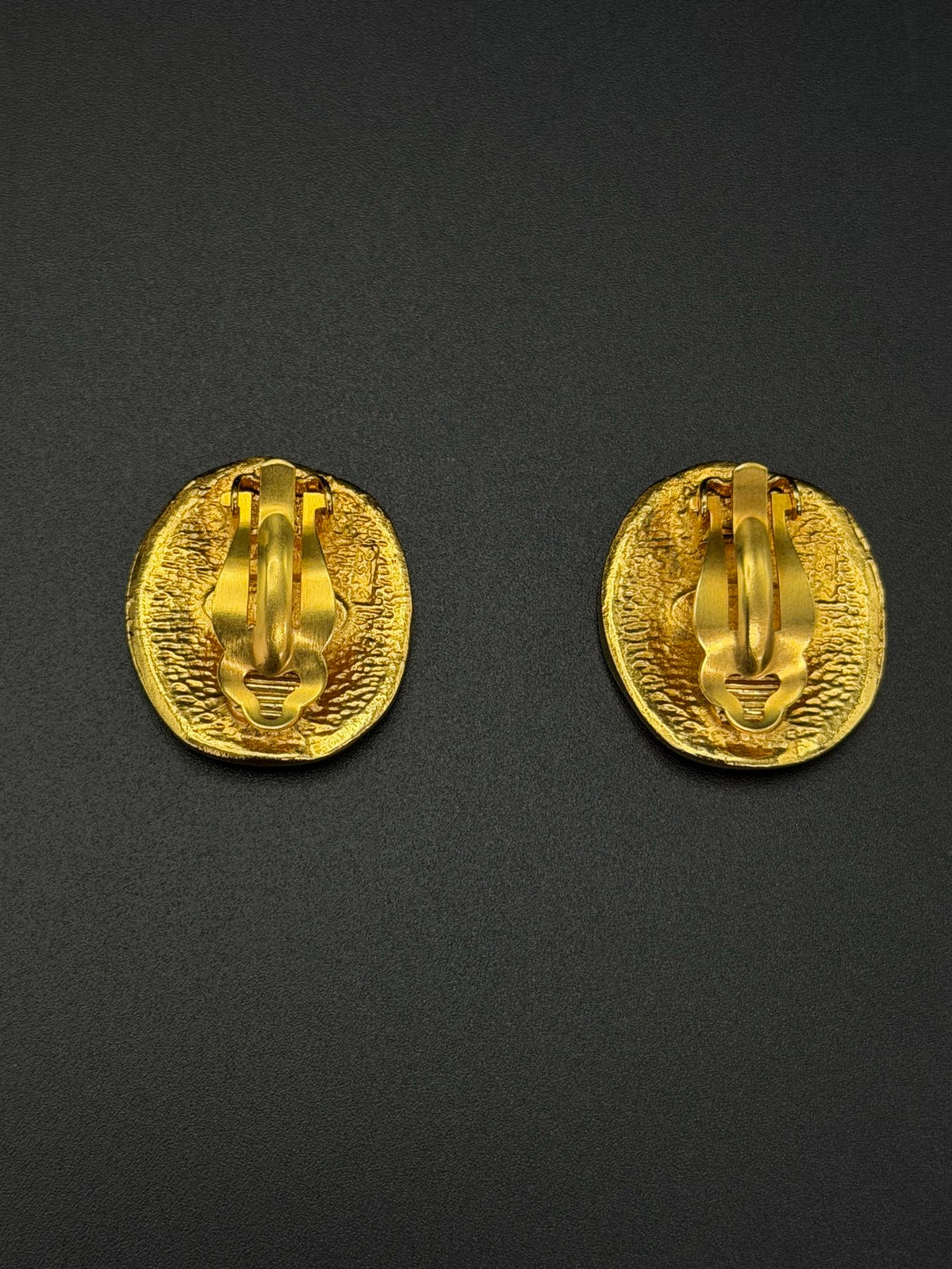 Chanel  Rue Cambon Paris Gold  Plate Clip-On Earrings