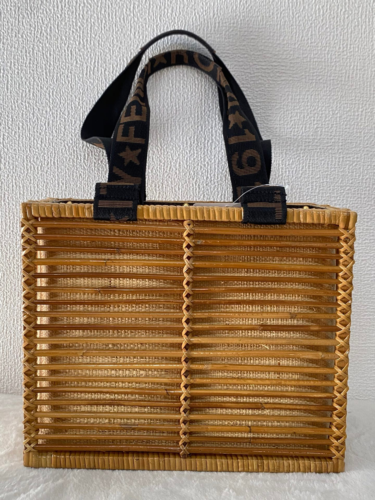 Fendi Square Rattan Basket Tote Bag