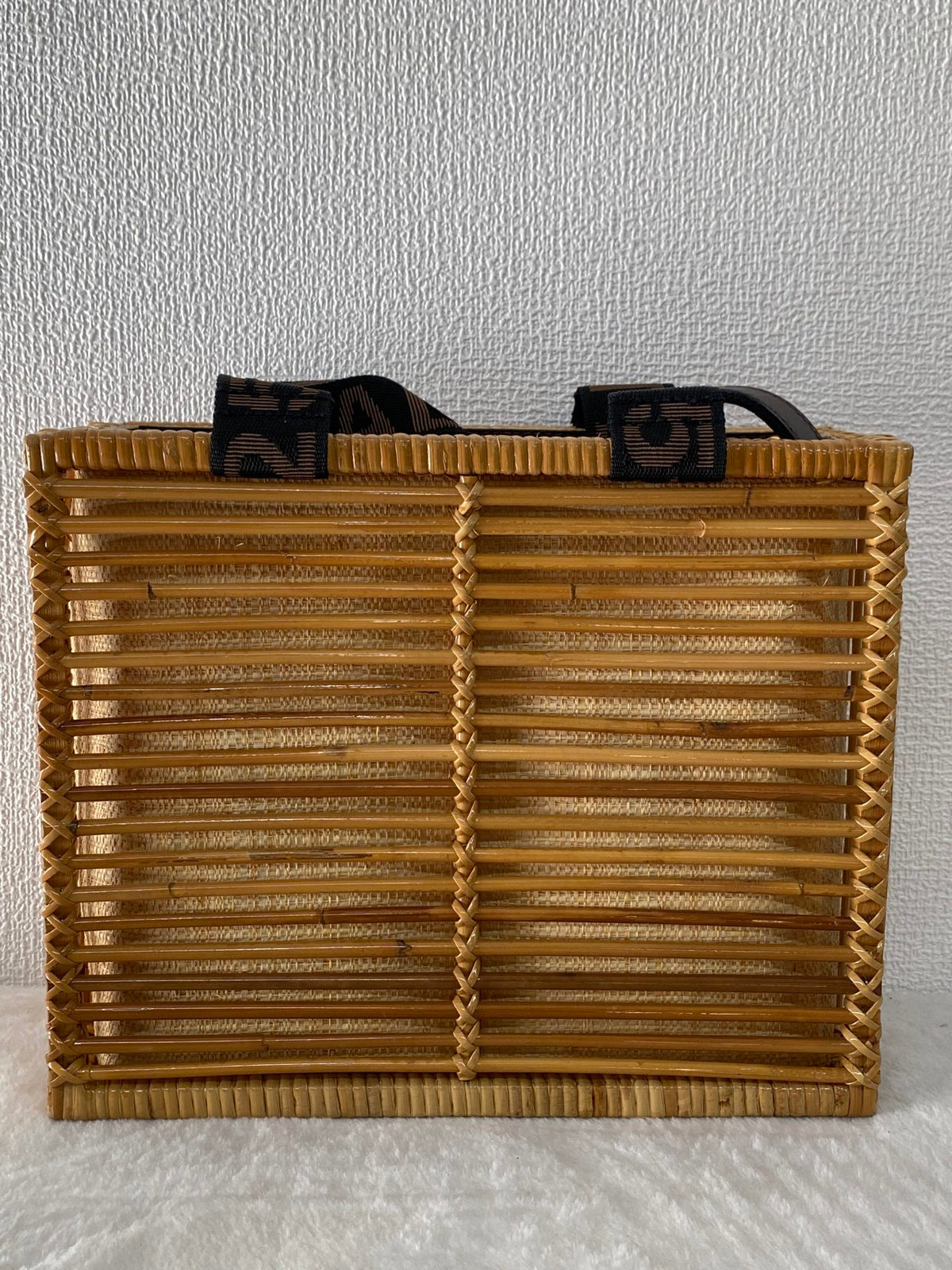 Fendi Square Rattan Basket Tote Bag