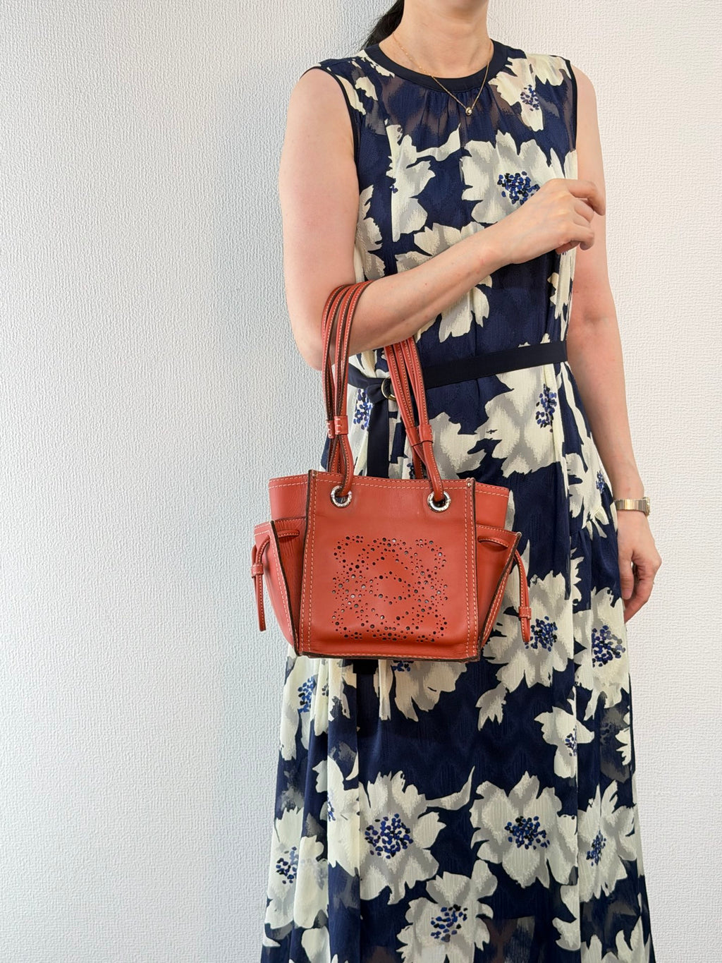Loewe Anagram Perforated Leather Tote Bag
