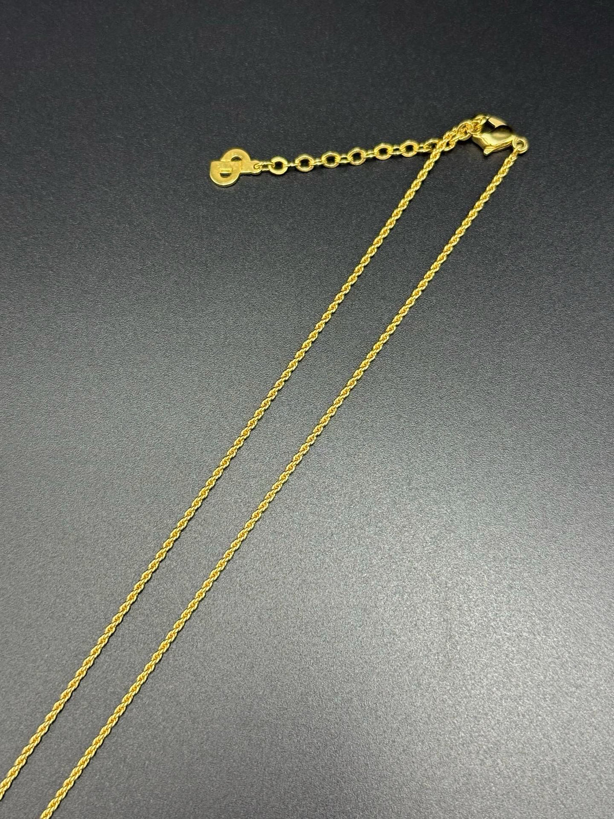 Christian Dior Logo Oval Enamel Rope Frame Pendant Necklace