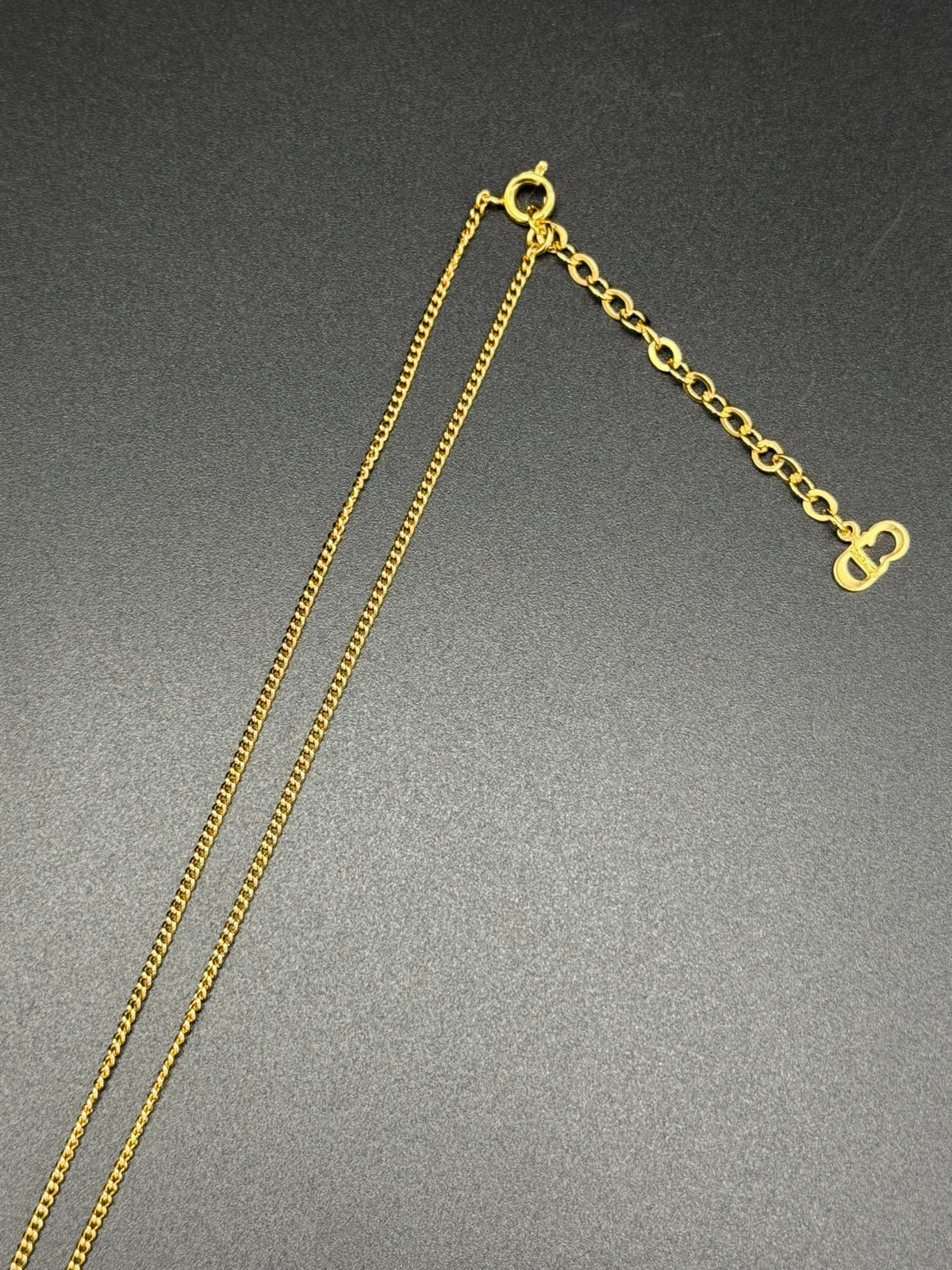Christian Dior CD Logo Oval Pendant Necklace