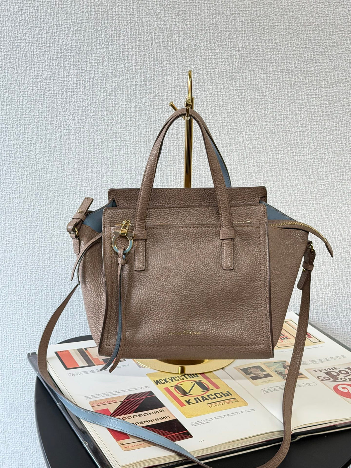 Salvatore Ferragamo Small Amy Pebbled Calfskin Tote