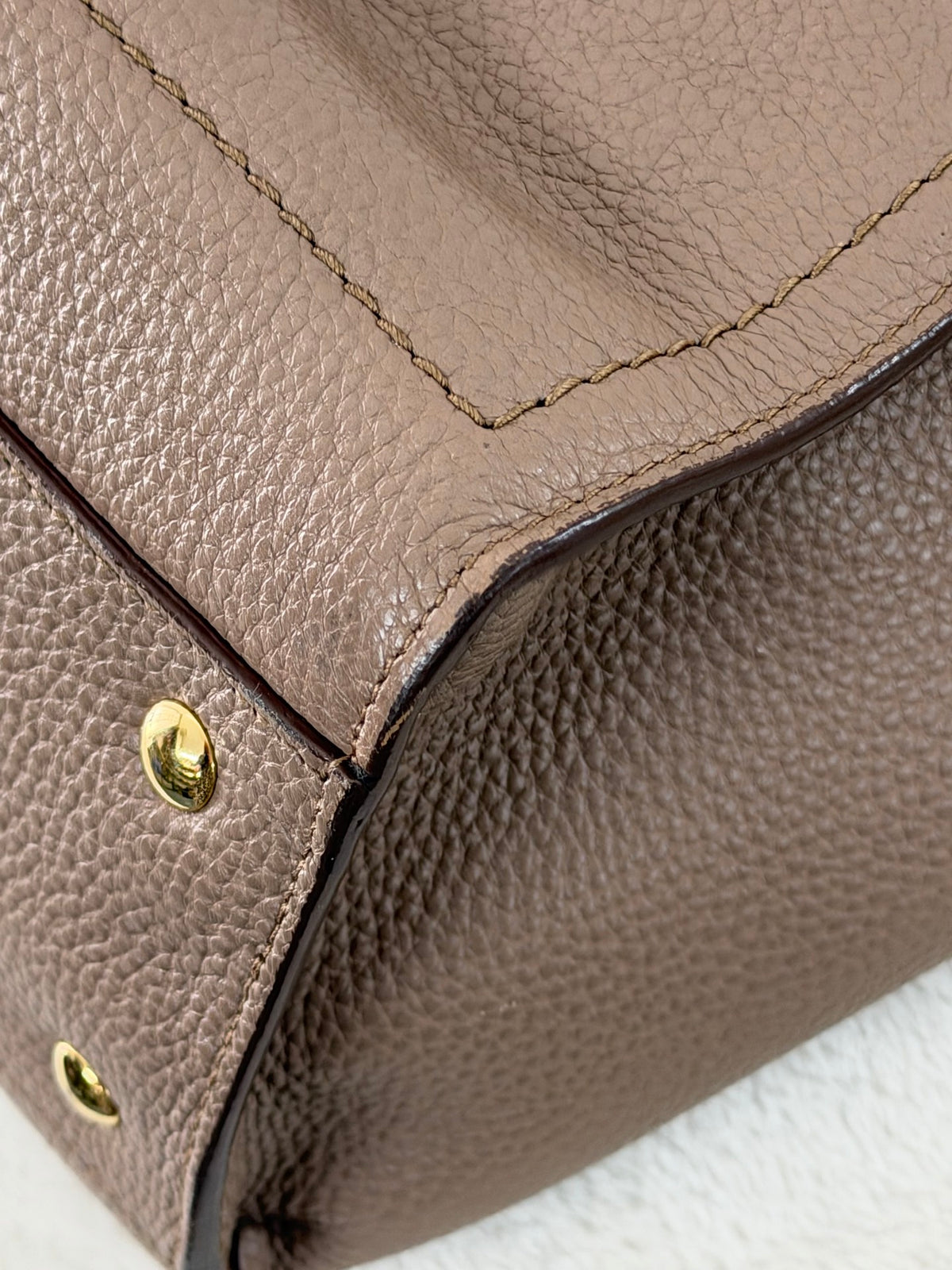 Salvatore Ferragamo Small Amy Pebbled Calfskin Tote