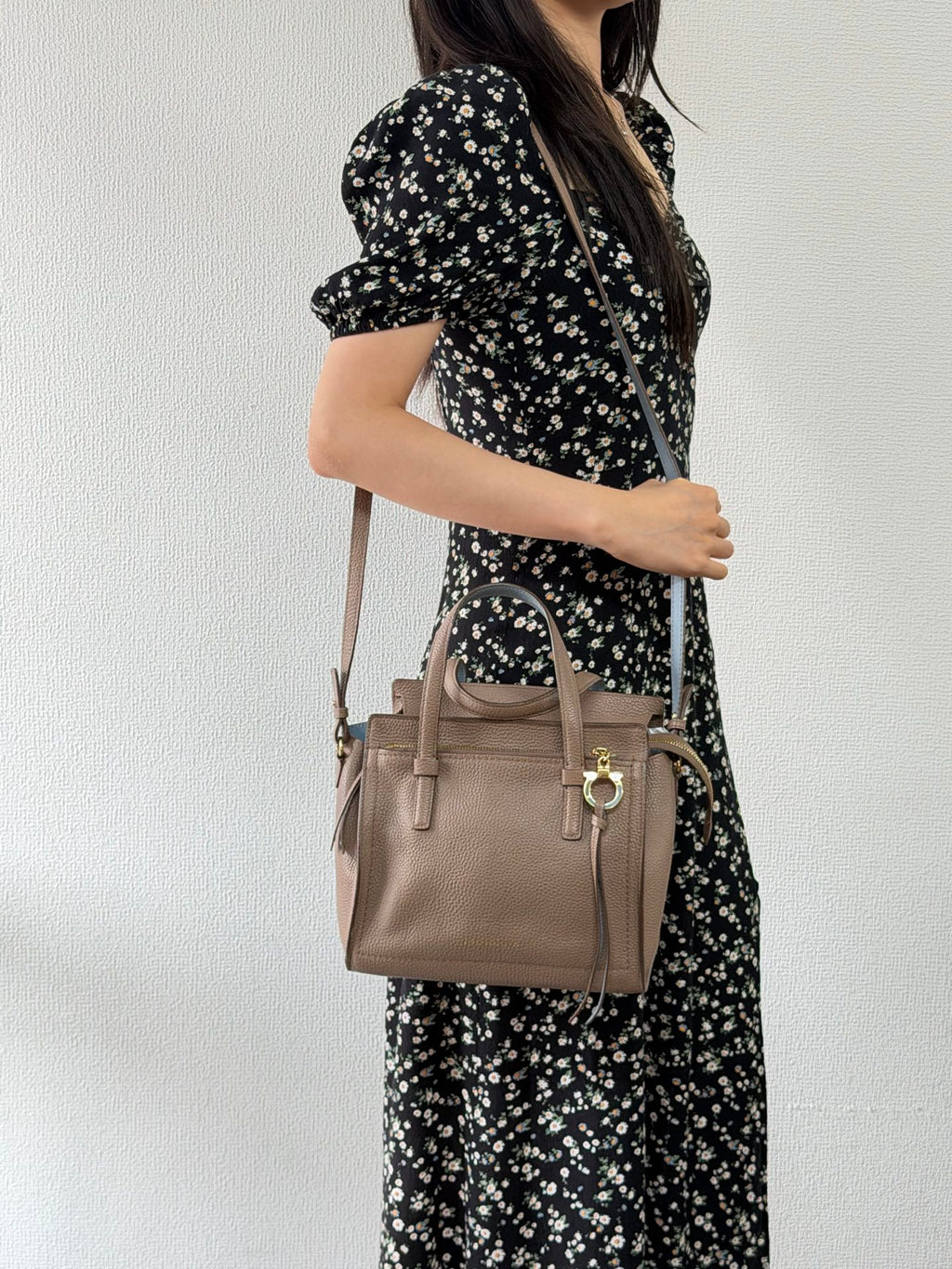 Salvatore Ferragamo Small Amy Pebbled Calfskin Tote