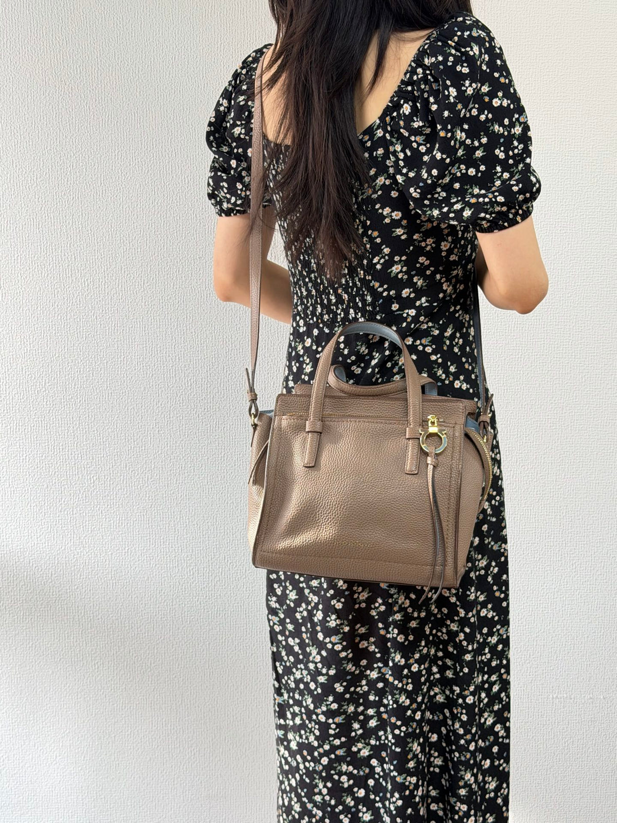 Salvatore Ferragamo Small Amy Pebbled Calfskin Tote