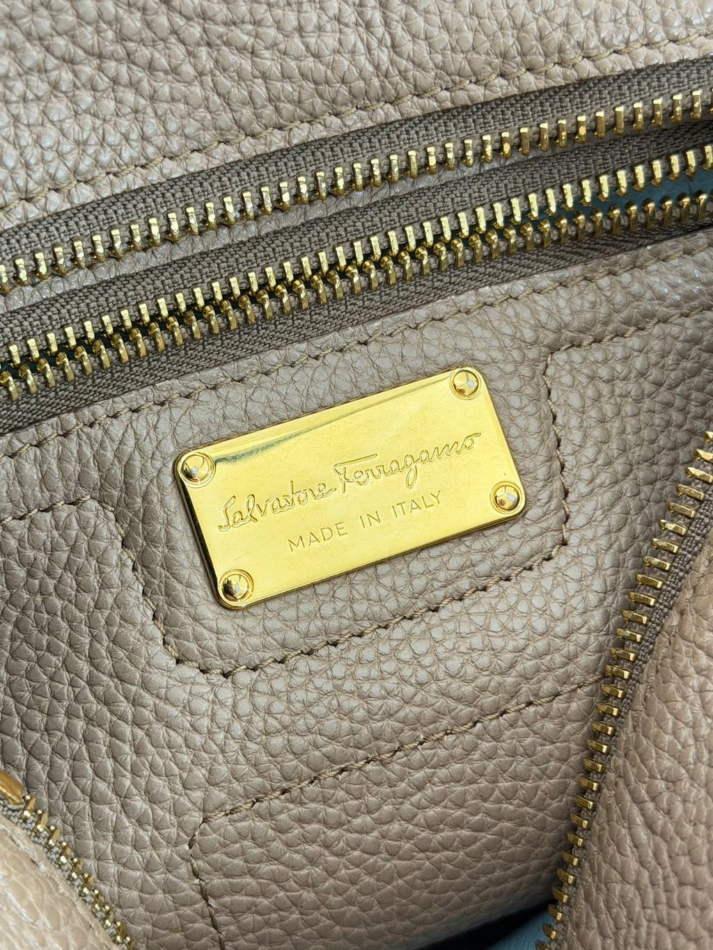 Salvatore Ferragamo Small Amy Pebbled Calfskin Tote