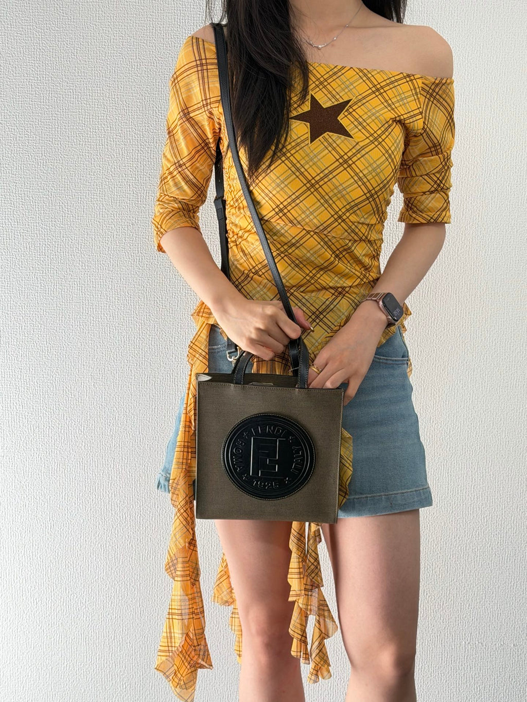 Fendi Square Canvas 2-Way Shopper Tote