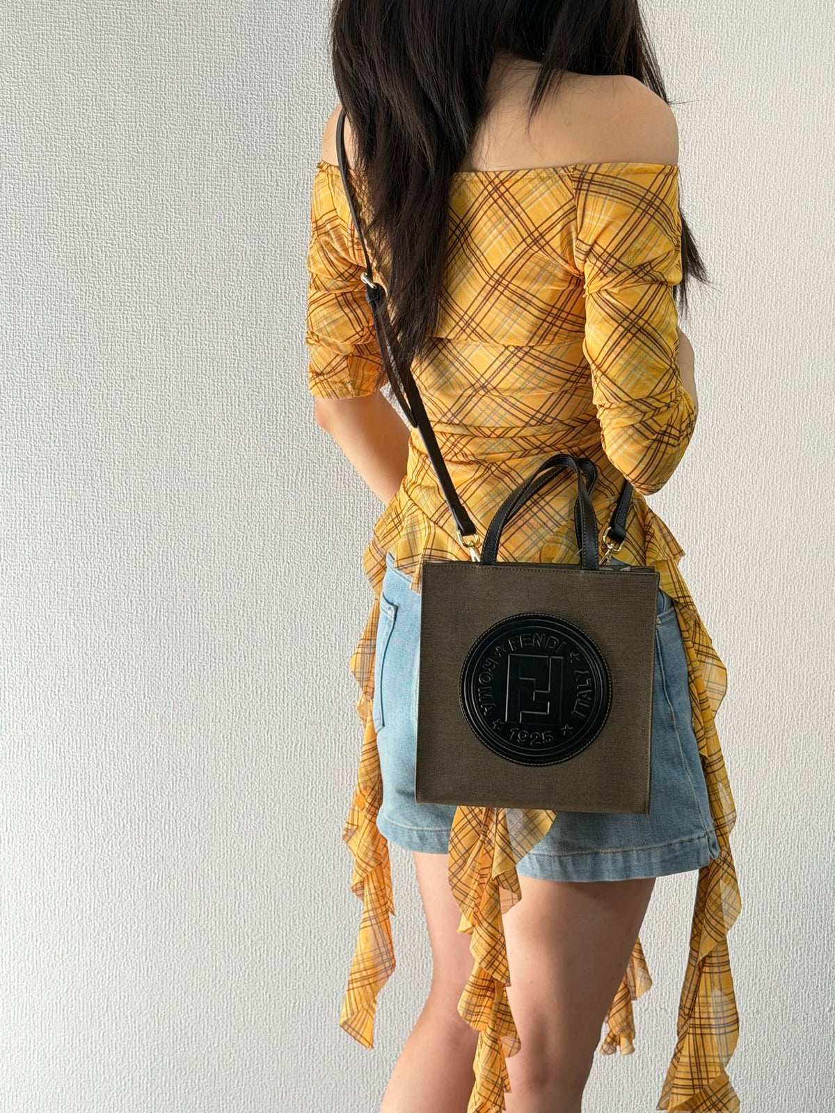 Fendi Square Canvas 2-Way Shopper Tote