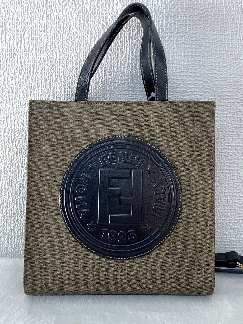 Fendi Square Canvas 2-Way Shopper Tote