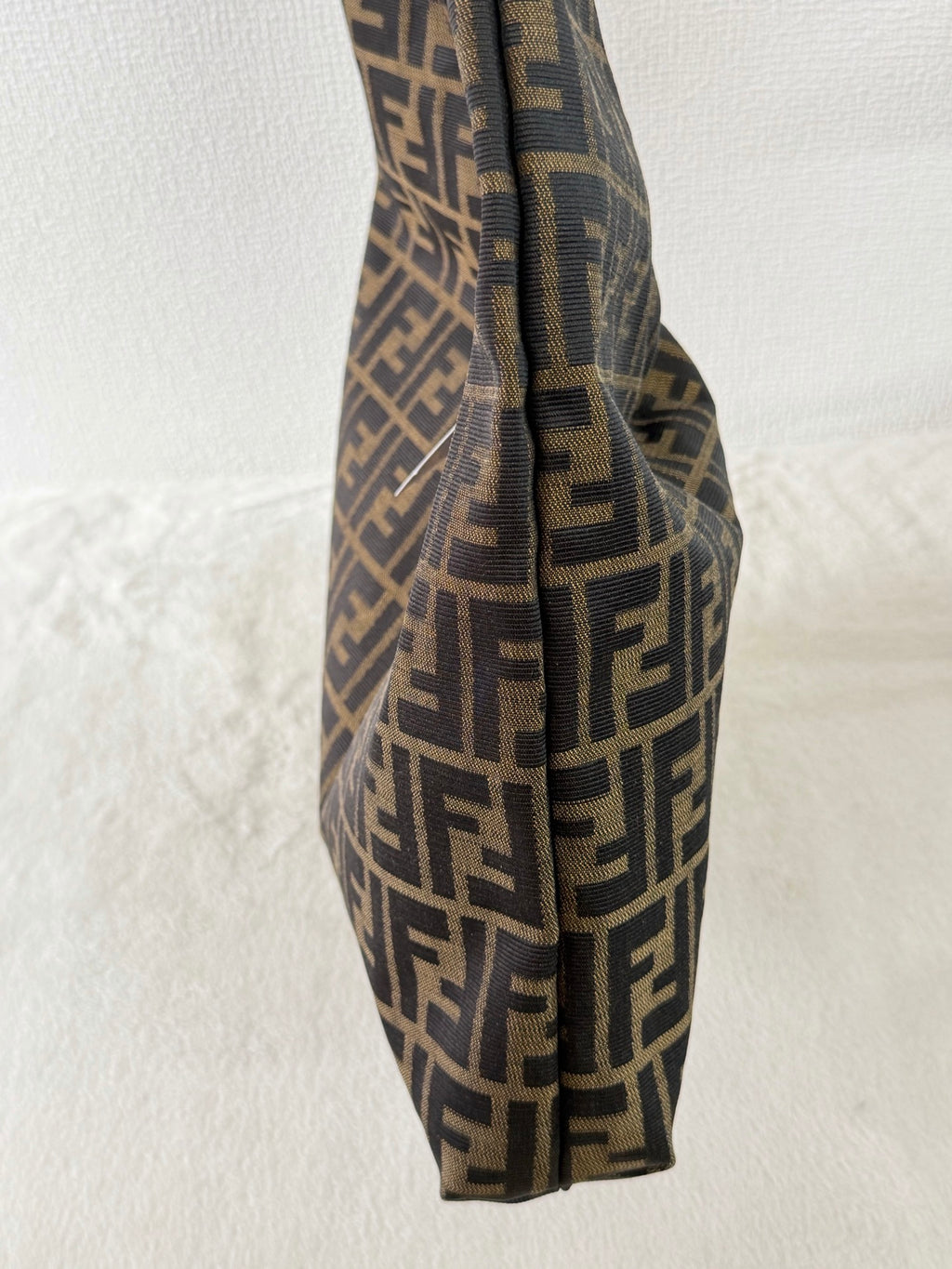 Fendi Zucca Canvas V-Cut Hobo Shoulder Bag