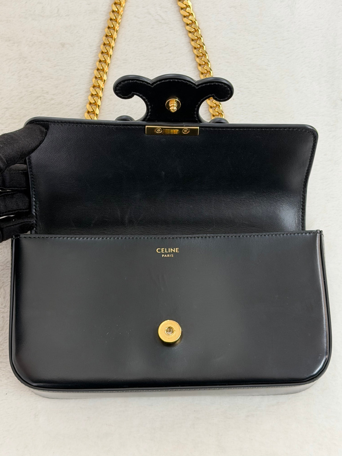 CELINE Triomphe Leather Chain Bag