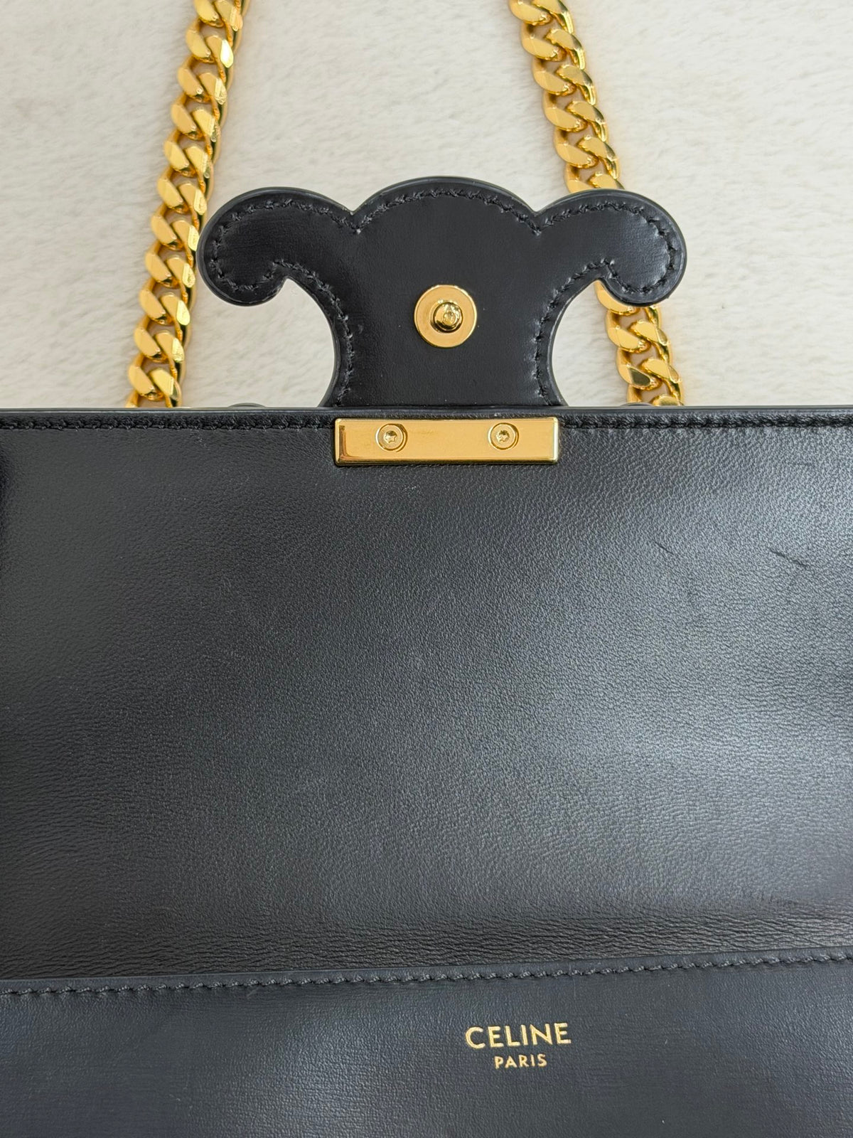 CELINE Triomphe Leather Chain Bag