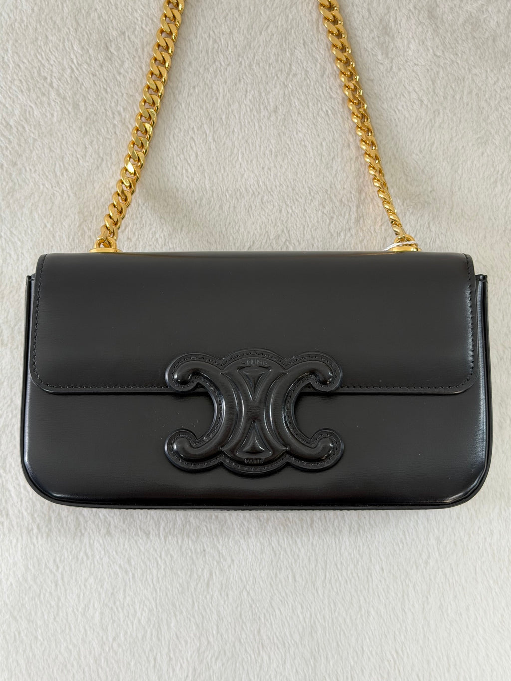 CELINE Triomphe Leather Chain Bag