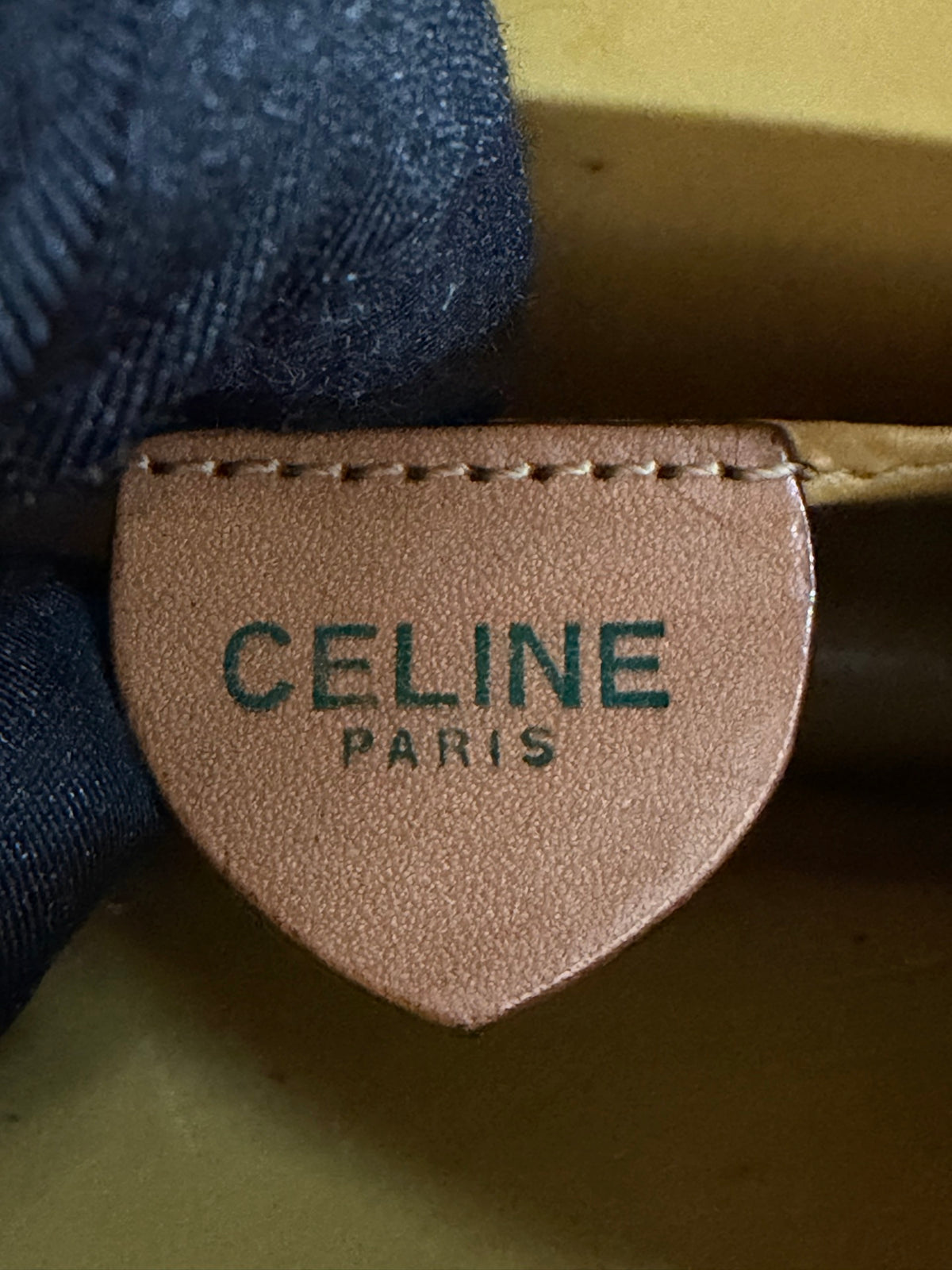 CELINE Macadam Triomphe Pattern Coated Canvas Flap Shoulder Bag Brown