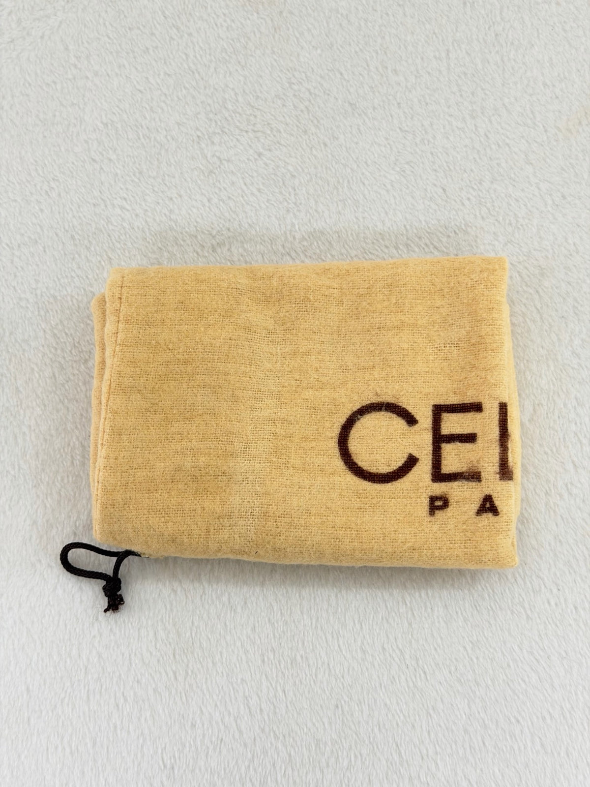 CELINE Macadam Triomphe Pattern Coated Canvas Flap Shoulder Bag Brown
