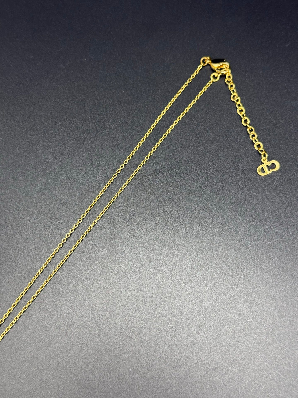 Christian Dior Gold-Plated CD Logo Open Heart Pendant Necklace
