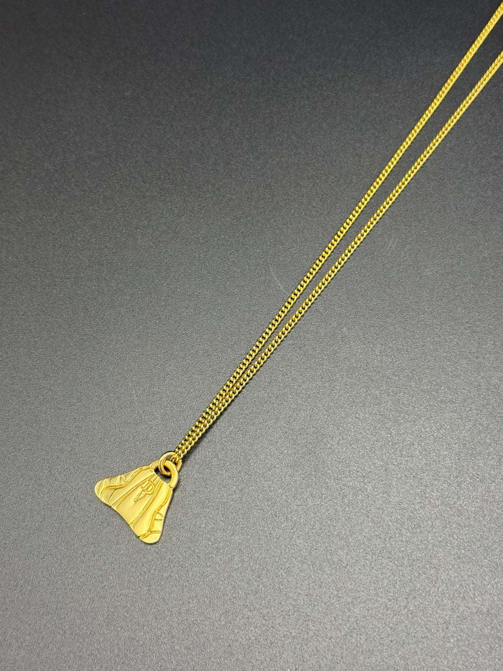 Christian Dior Gold-Plated Pleated Fan Motif Pendant Necklace