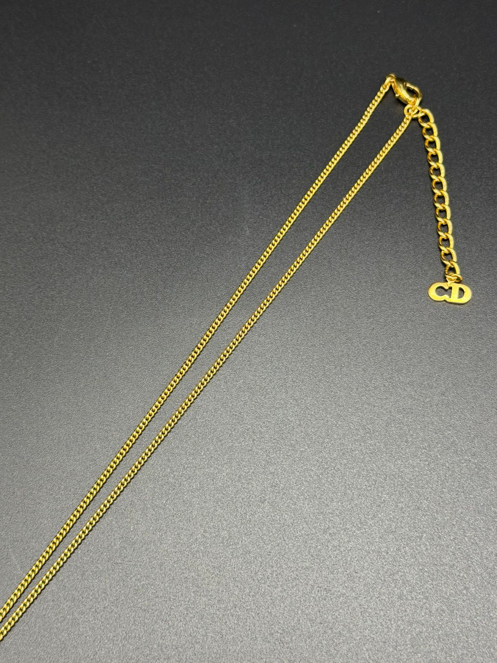 Christian Dior Gold-Plated Pleated Fan Motif Pendant Necklace