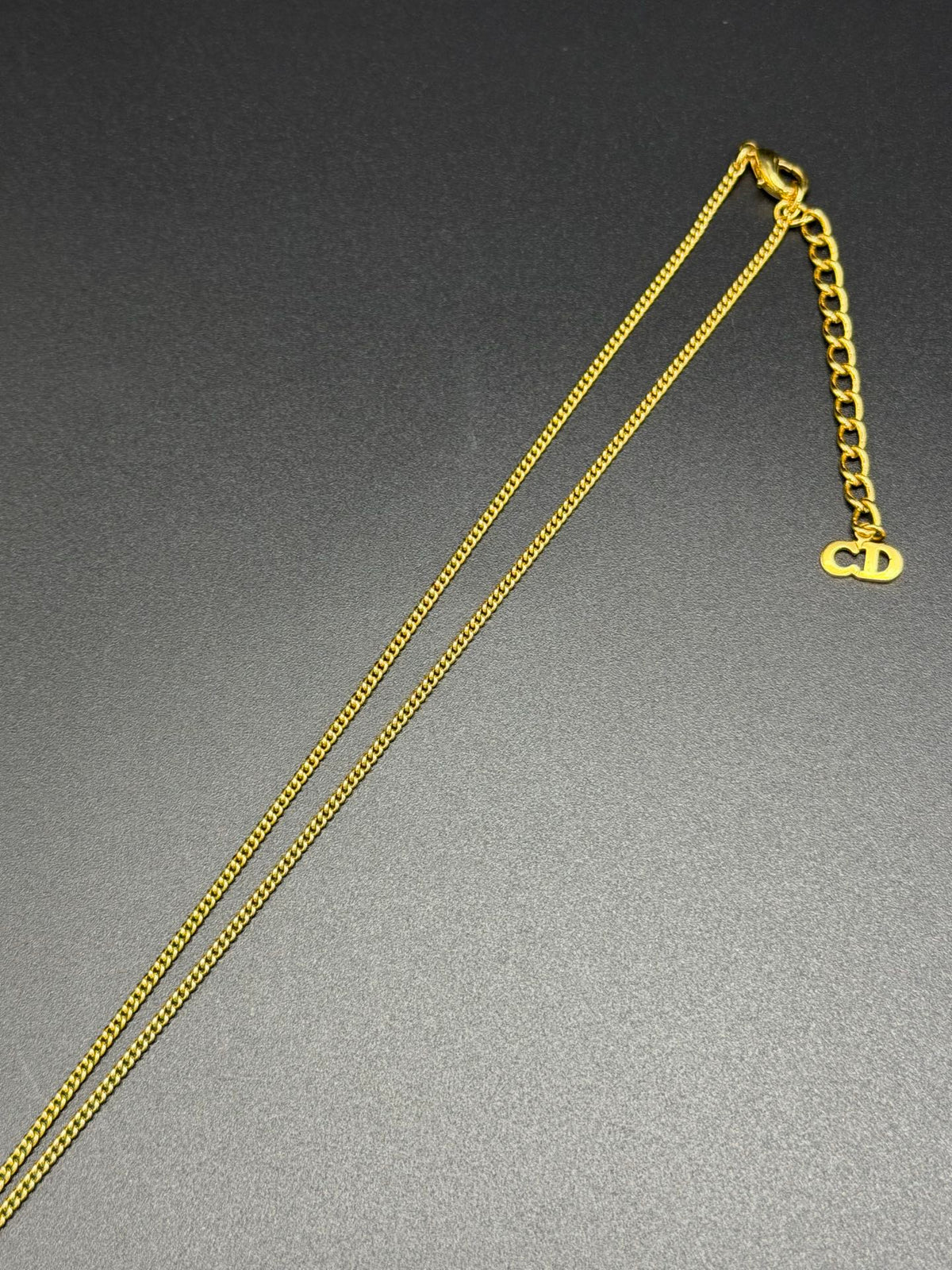 Christian Dior Gold-Plated Pleated Fan Motif Pendant Necklace