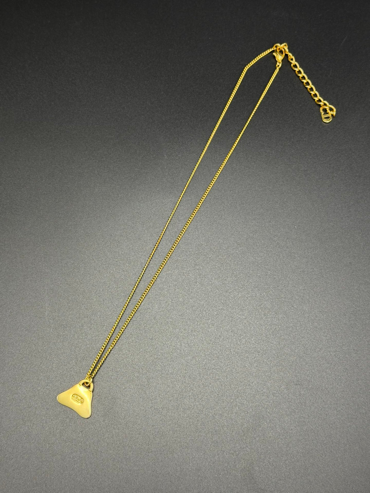Christian Dior Gold-Plated Pleated Fan Motif Pendant Necklace