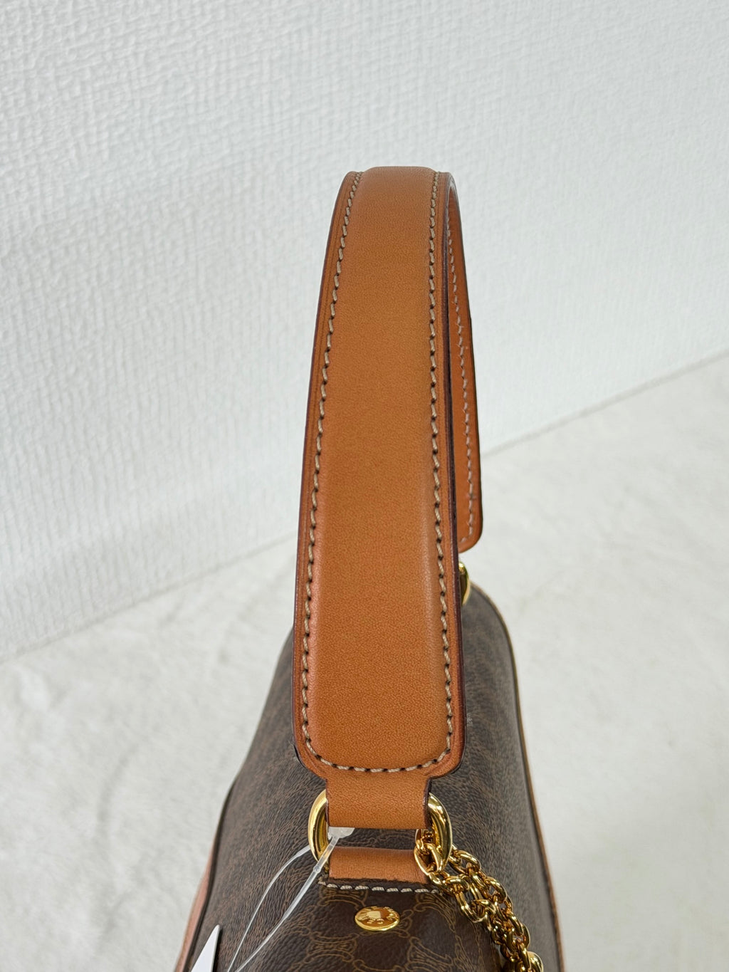 CELINE Macadam Flap Top Handle Bag 2WAY Shoulder Bag with Logo Charm
