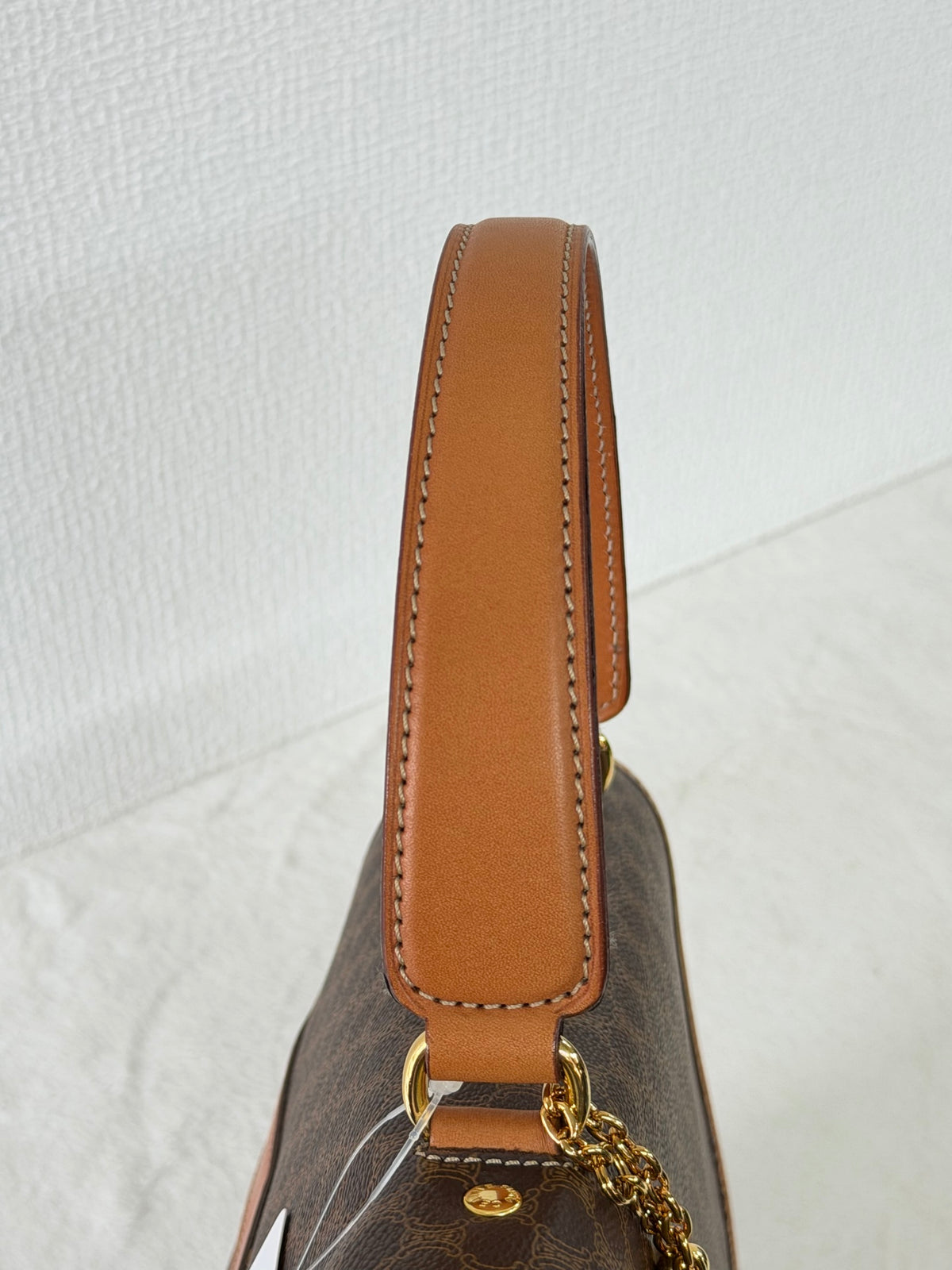 CELINE Macadam Flap Top Handle Bag 2WAY Shoulder Bag with Logo Charm