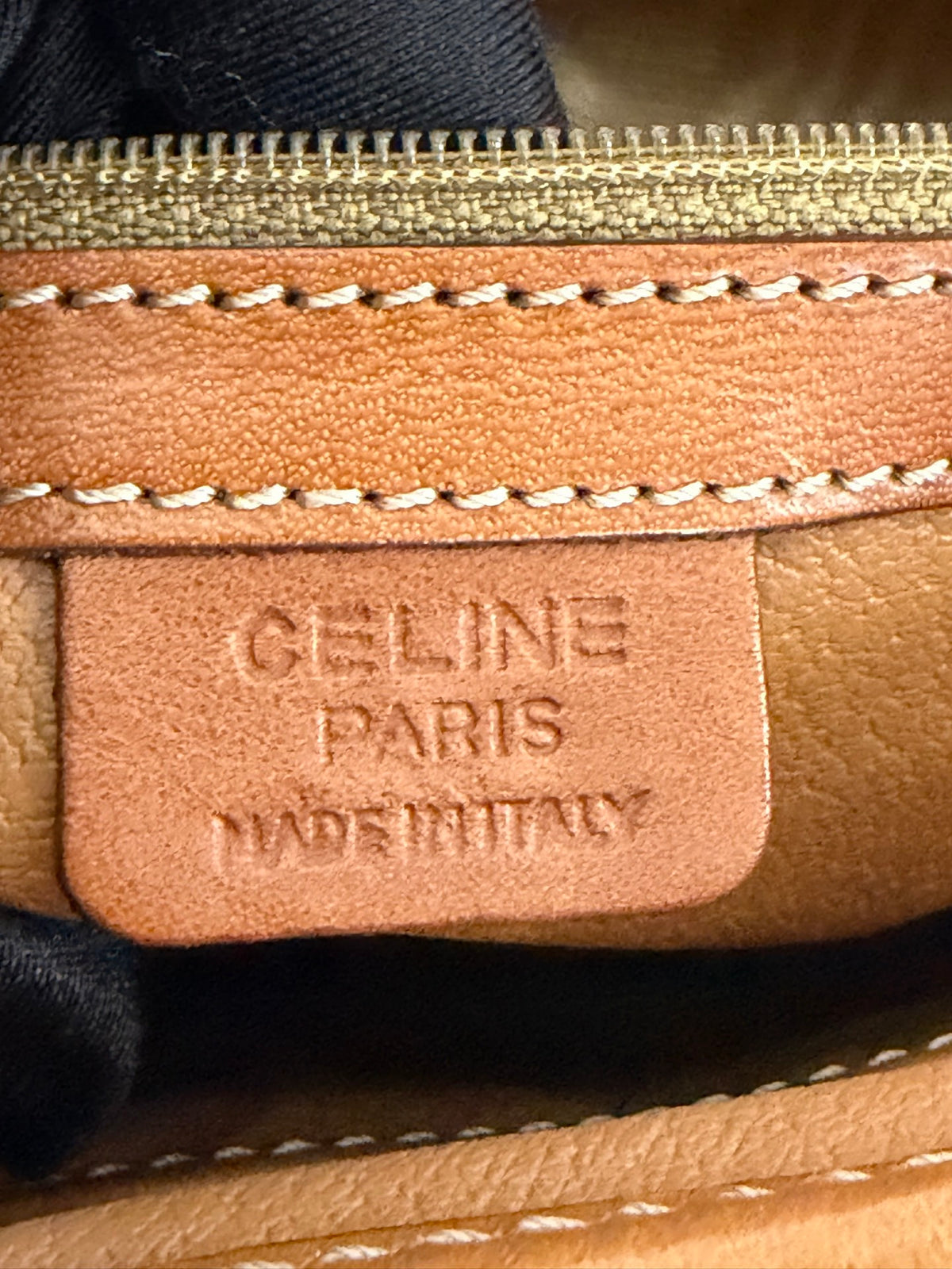 CELINE Macadam Flap Top Handle Bag 2WAY Shoulder Bag with Logo Charm