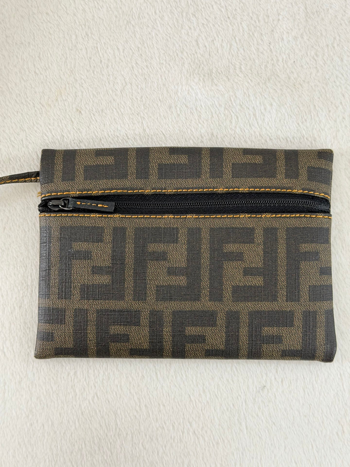 FENDI Zucca Pattern Mesh Square Tote Bag with Matching Pouch