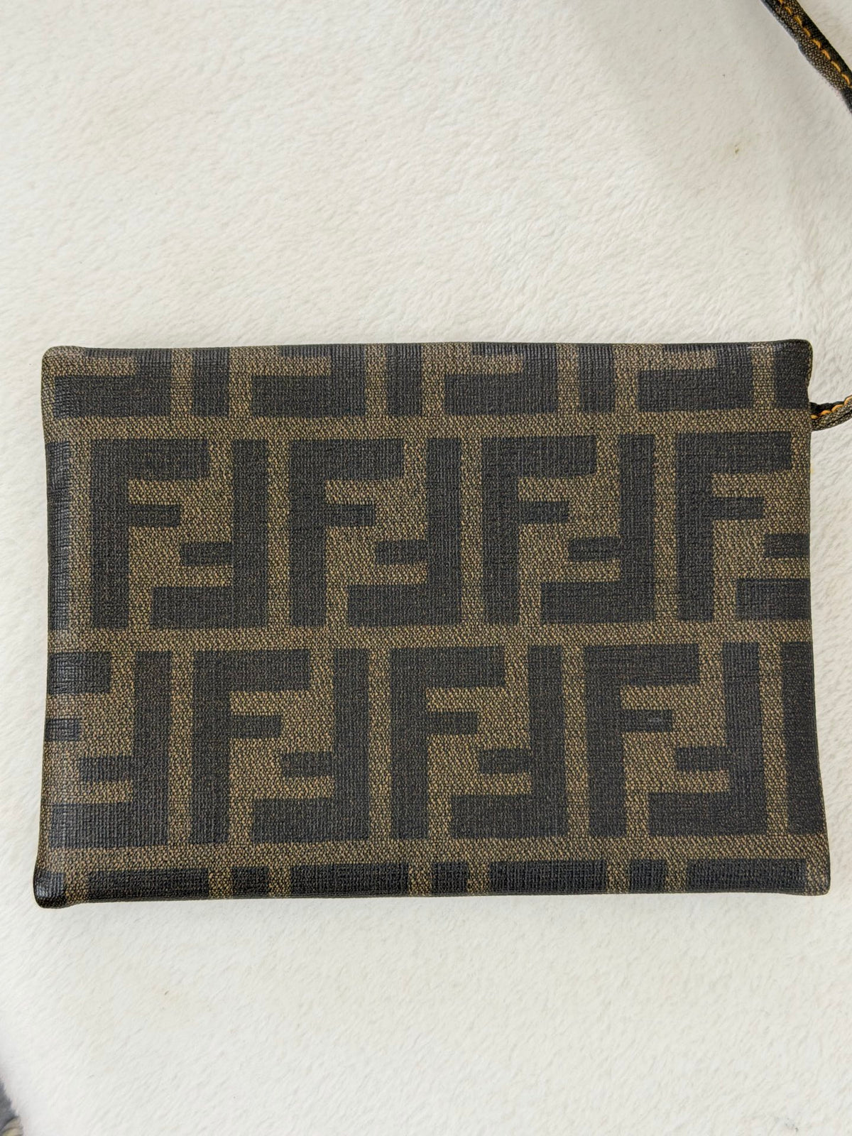 FENDI Zucca Pattern Mesh Square Tote Bag with Matching Pouch