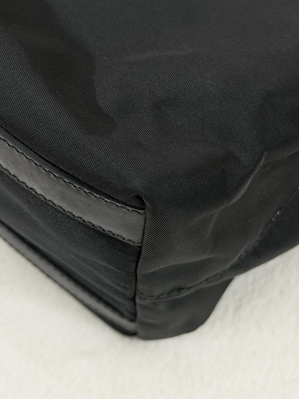 PRADA Tessuto Nylon Square Tote Bag Black with Authenticity Card