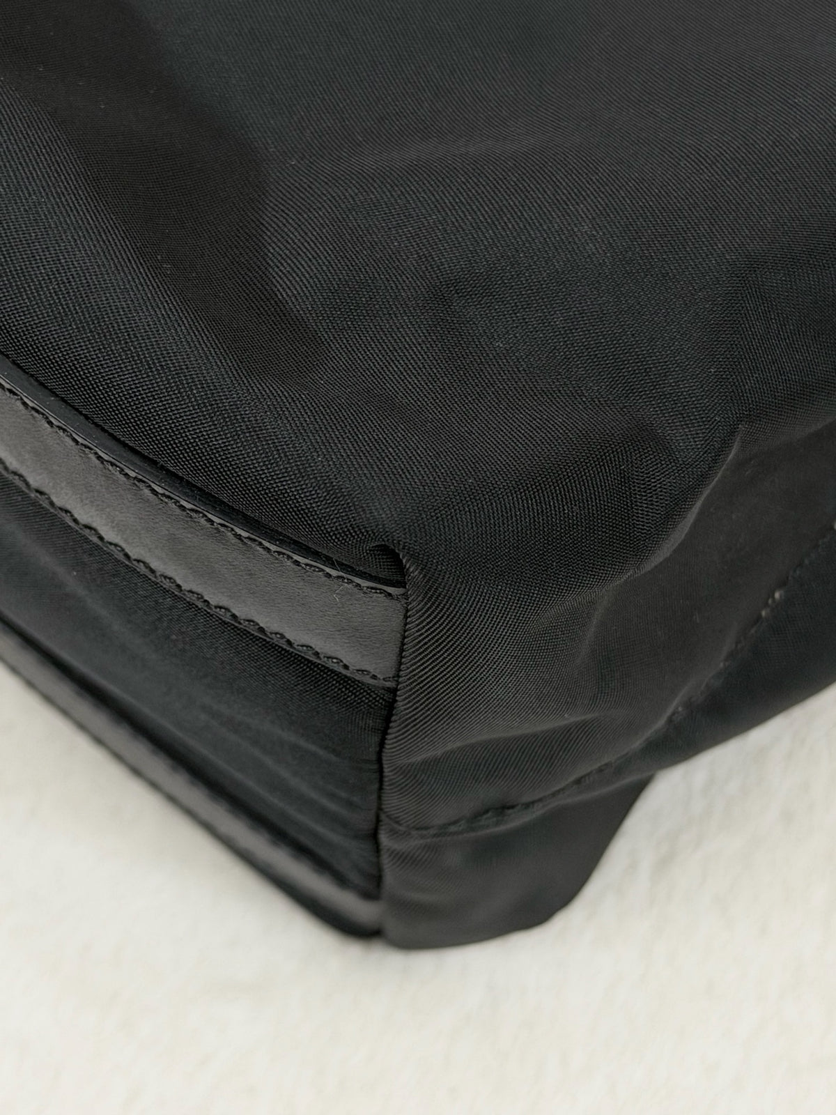 PRADA Tessuto Nylon Square Tote Bag Black with Authenticity Card