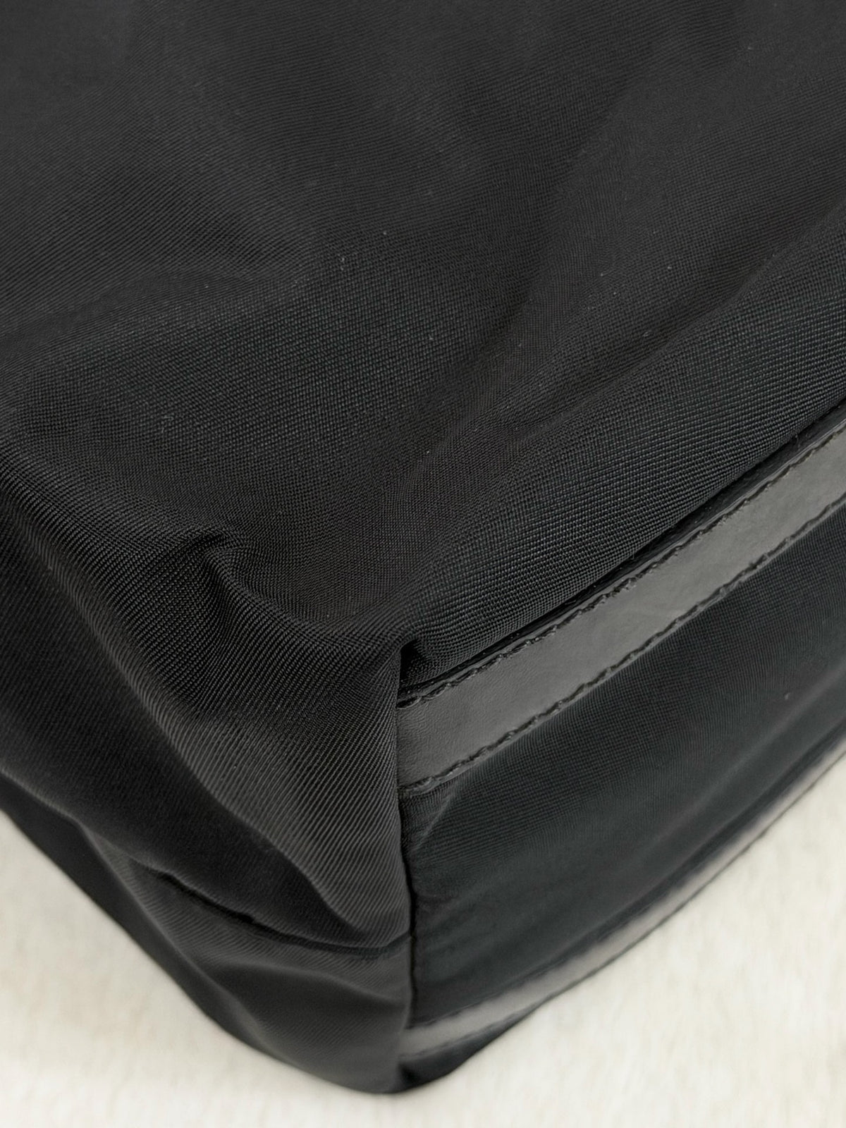 PRADA Tessuto Nylon Square Tote Bag Black with Authenticity Card