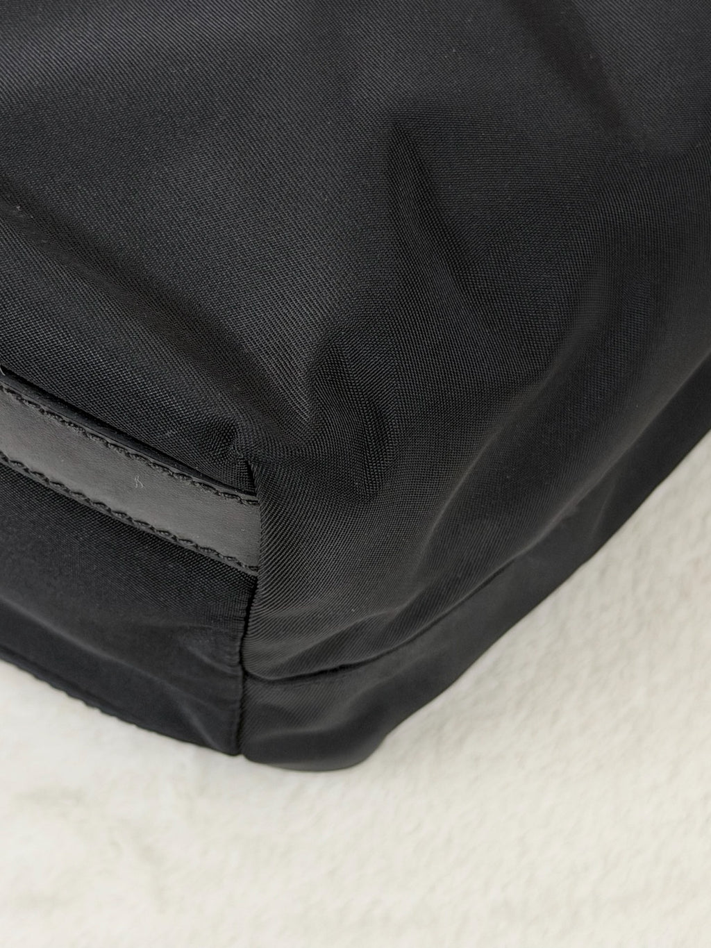 PRADA Tessuto Nylon Square Tote Bag Black with Authenticity Card