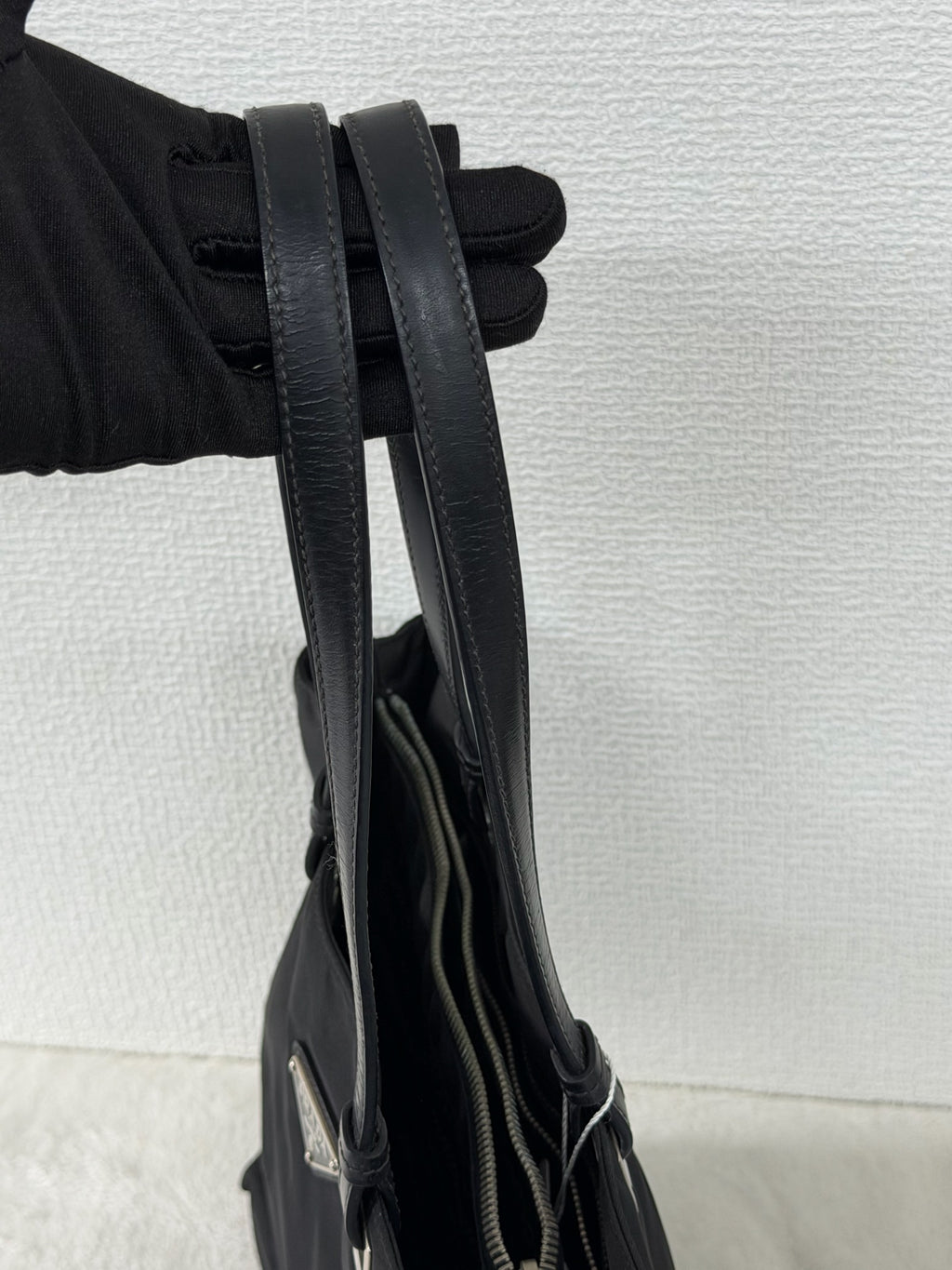 PRADA Tessuto Nylon Square Tote Bag Black with Authenticity Card