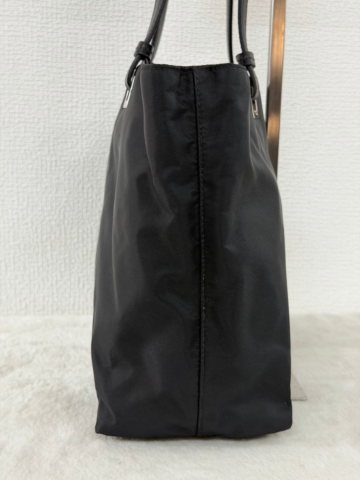 PRADA Tessuto Nylon Square Tote Bag Black with Authenticity Card